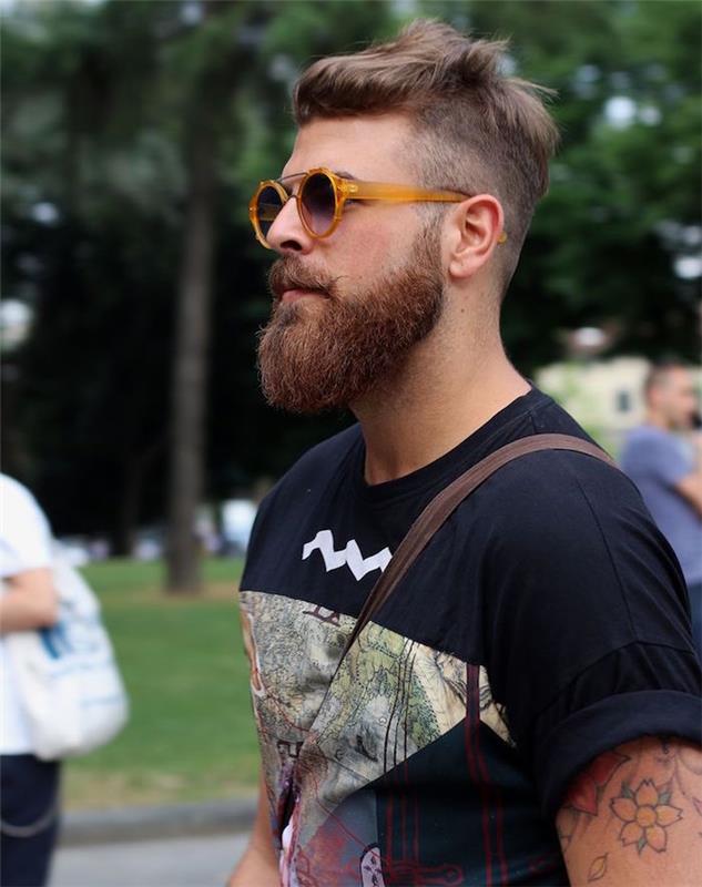 gradijentna hipsterska brada in kratki lasje