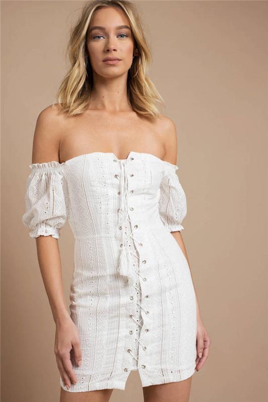 Baltos bohemiškos suknelės idėja ilga balta bohemiška suknelė balta bohemiška suknelė trumpa pečių suknelė