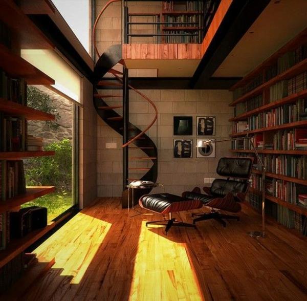 interjeras-medinis-palėpė-laiptai-atviri į išorę