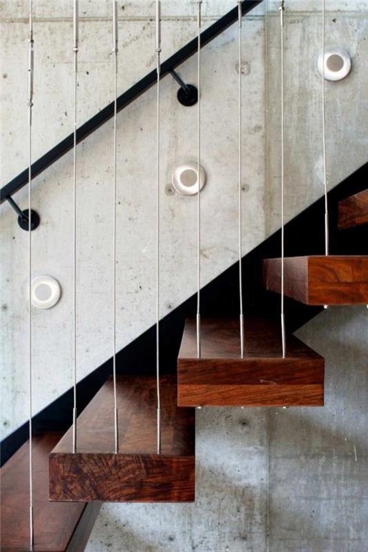 viseče stopnišče-dizajn-les-in-železo-veličastno-plavajoče stopnišče