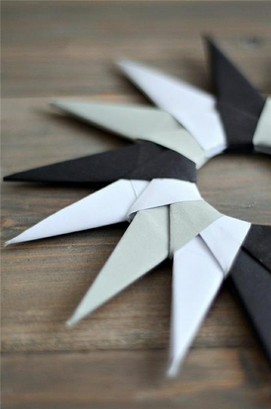 origami-star-bela-črna-kako-zložiti-papir-ustvariti-origamije