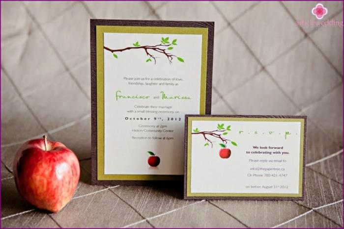 Izberite poročno disney romantično poročno vabilo jabolko
