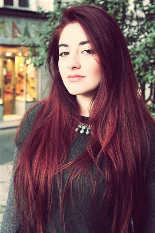 maun kızıl saç ahududu kırmızı renk seçin