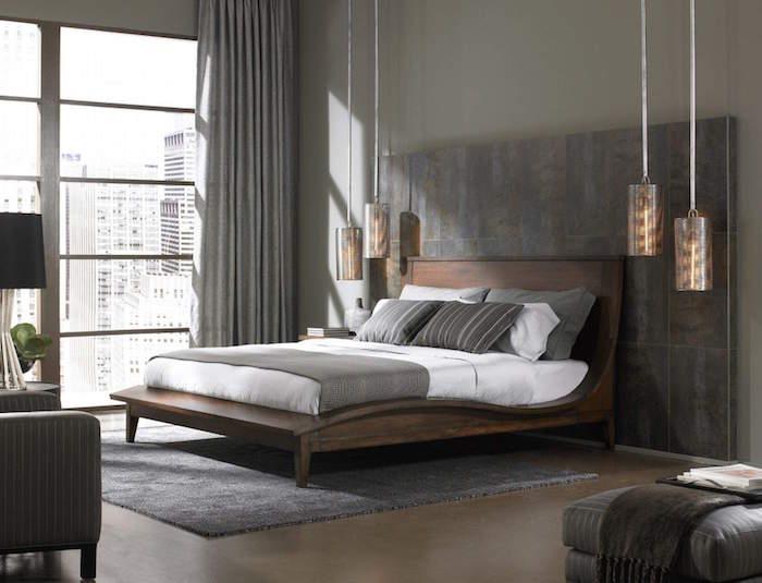luksuzna hotelska soba new york deco style spalnica siva
