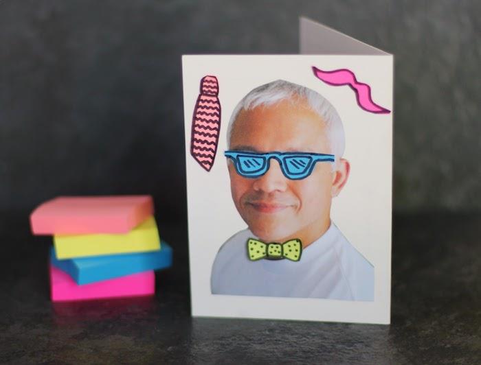 örnek diy babalar günü hediyesi gözlük kelebek noedis kravat renkli kağıt bıyıklar