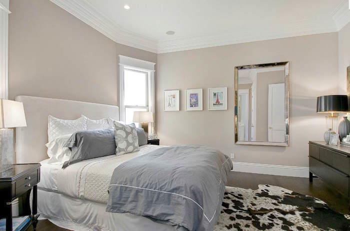 açık kahverengi yatak odası duvar boyası örneği