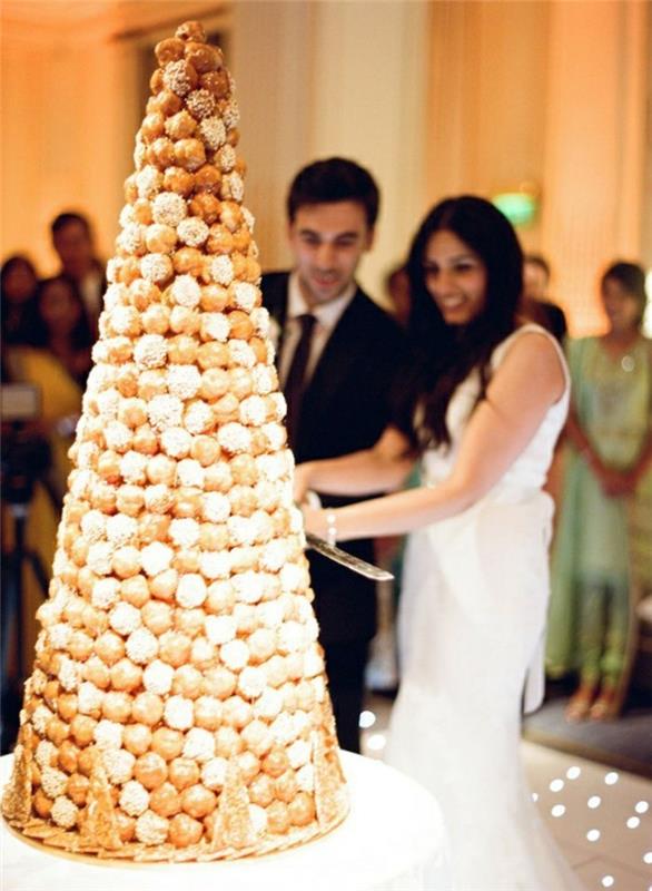 „Choux“ vestuvinio torto viršus, „Croquembouche“ vestuvinis tortas, originali vestuvinio torto idėja su „choux“ tešla