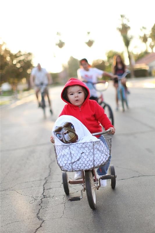 E.T.'den bebekler için bebek ve bisiklet cadılar bayramı kostümü yabancı film çocuk kostümü