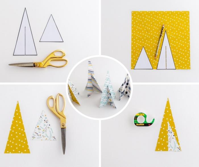 lengva žingsnis po žingsnio sukurti spalvingą popierinę Kalėdų eglutę, kaip lengvai papuošti popierinį Kalėdų stalo papuošimą