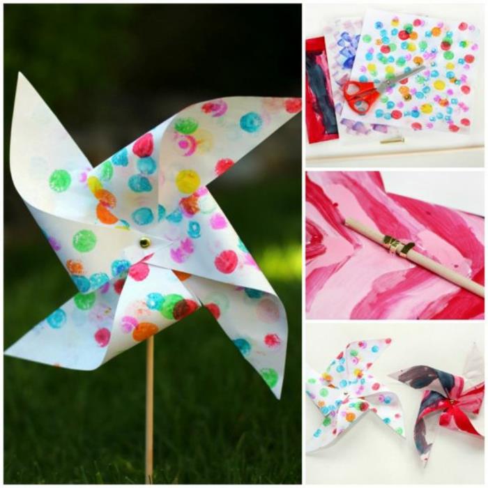 ustvarjalna ročna dejavnost za otroke z mlinom na veter iz recikliranega papirja