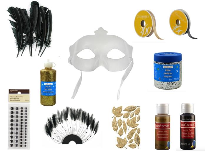 venedik karnavalı, karnaval maskesi yapmak için malzemeler, DIY için süslemeli plastik maske