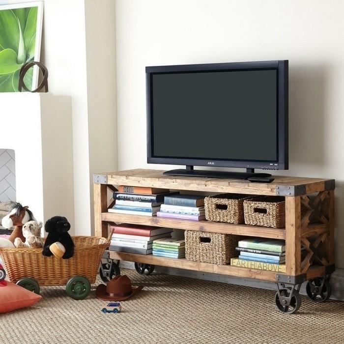 naredi-a-tv-omarico-minimalistično-omarico na kolesih