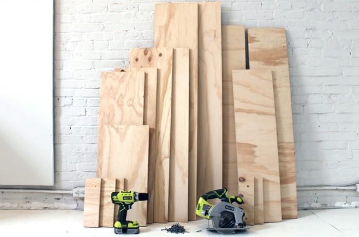 izdelava lesa-vezanega lesa-tv-omarice-odrezani-kosi-lesa-iz-desk
