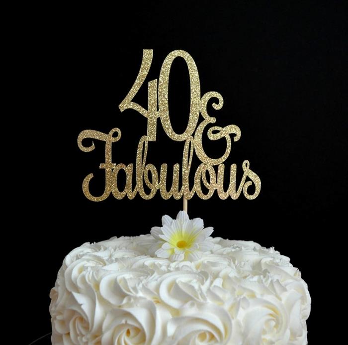 Doğum günü kadını 40 ve çikolatalı doğum günü pastasında muhteşem altın işaret, bir pasta nasıl dekore edilir kendin yap fikri