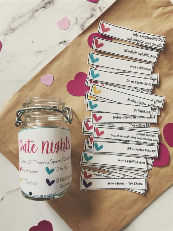 naredi kozarec z izzivi valentinovo presenečenje diy stekleni kozarec kosov papirja z dogodivščinami, ki jih lahko delite kot par