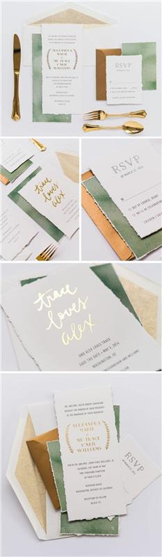 orijinal-düğün-davetiye-bej-yeşil-ve-altın-kağıt-bej-yeşil-fikir-diy-davetiye-kartı