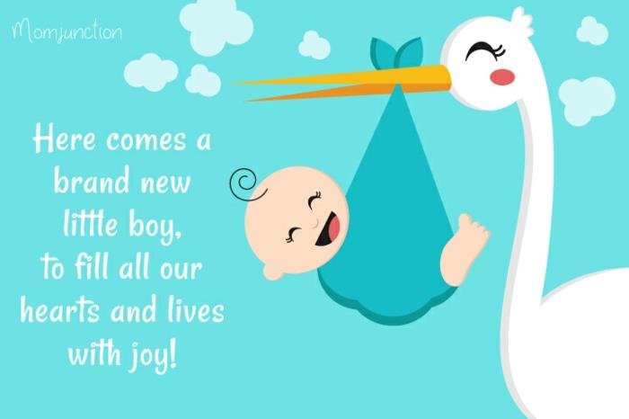 oznanilo za rojstvo, štorklja, ki nosi otroka, zabavno oblikovanje kartic