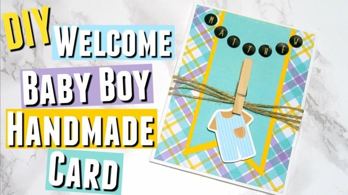 naredite osebno razglednico, ročno izdelano voščilnico za pozdrav novorojenega dečka