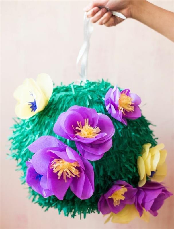 renkli-pinata-krepon-kağıt-çiçek-dekorasyonu-doğum günü için-kendin-yap-fikri