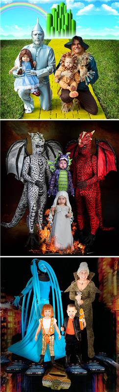 Idealen za vso družino, kostum za dojenčke in dva očeta, kul ideja za kostume za malčka Neila Patricka Harrisa in njegove družinske kostume za noč čarovnic