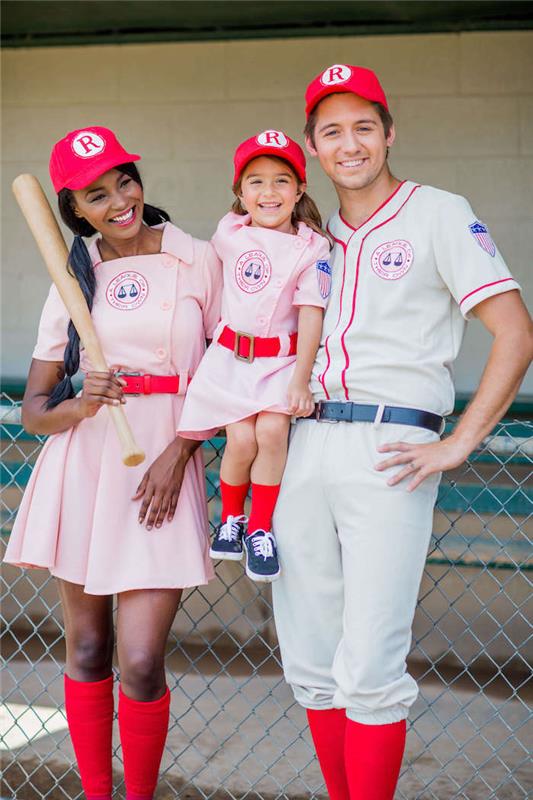 Beyzbol takımı kostümü, bebek ve ebeveynler için cadılar bayramı kostümü, kendi spor grubunuz var