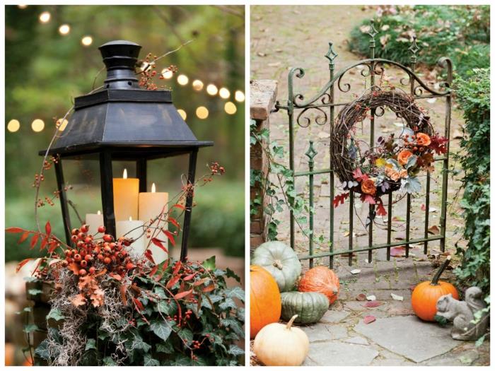 fantastiška rudens amatų deko rudens stalo idėja įkvėpimo rudens gėlių vainiko žvakės