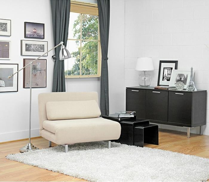 kabriolet-naslanjač-za-dnevno sobo-stilsko-notranjost-oblikovanje-črno-belo