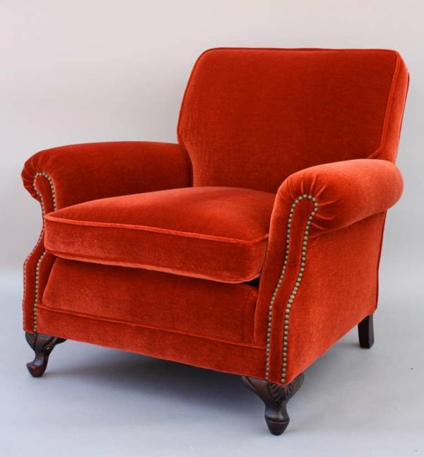 dizainas-fotelis-antikvariniai-raudoni-30-tieji moheros danga