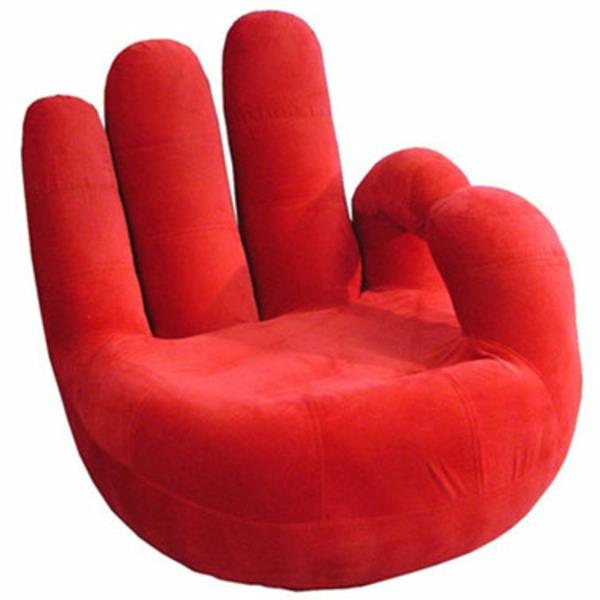 raudono dizaino fotelis-veltinio rankos formos