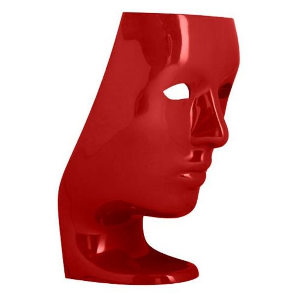 raudono dizaino fotelis-lakuotos galvos formos