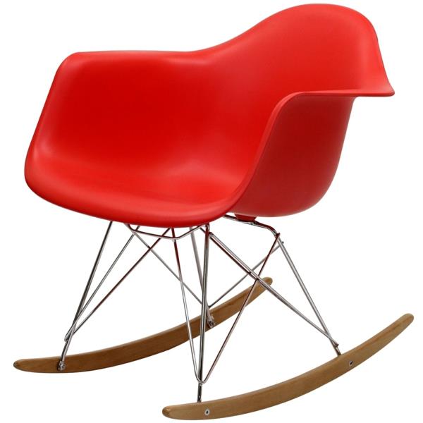 raudono plastiko dizaino fotelis