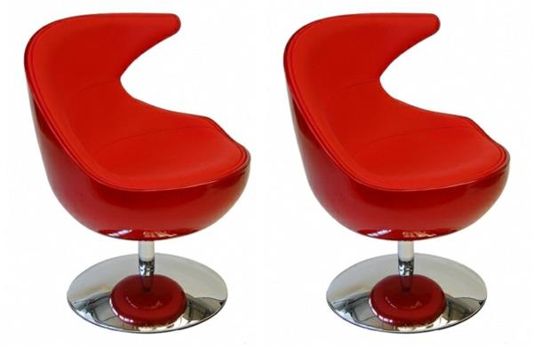 dizainas-fotelis-raudonas-poilsio-sukamasis pagrindas-plienas-chromas
