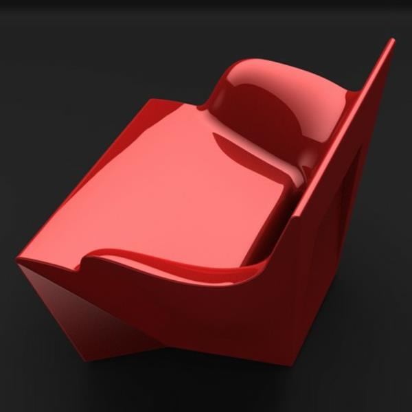 modernaus dizaino raudona ledo čiuožykla-kėdė