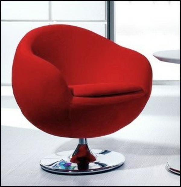 modernaus-raudono dizaino-fotelis-chromas-pėda