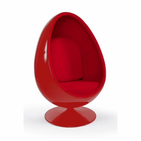 dizainas-fotelis-raudonas-kiaušinis-kamuolys