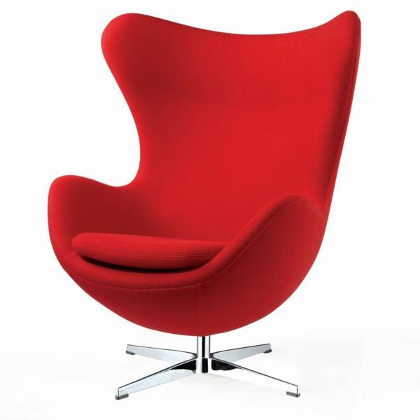 modernaus kiaušinio raudono dizaino fotelio sukamoji plieninė pėda