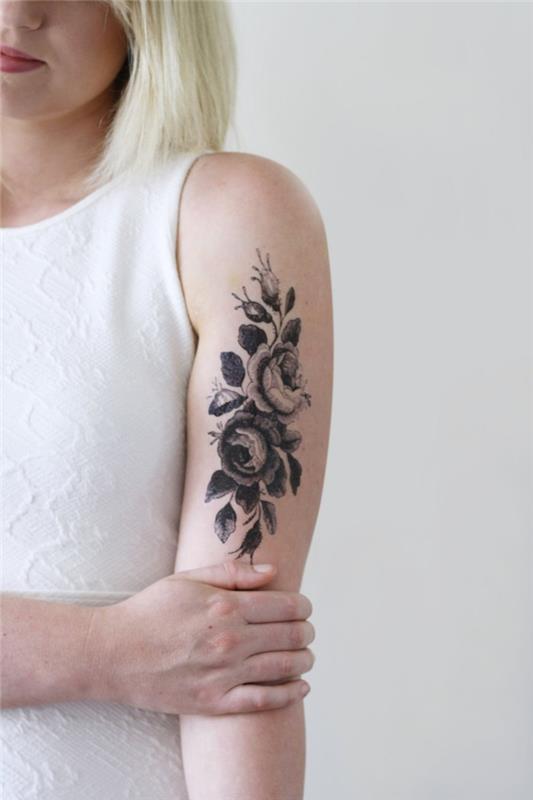 ponarejena tetovaža ženska roka rože začasno oblikovanje efemerno