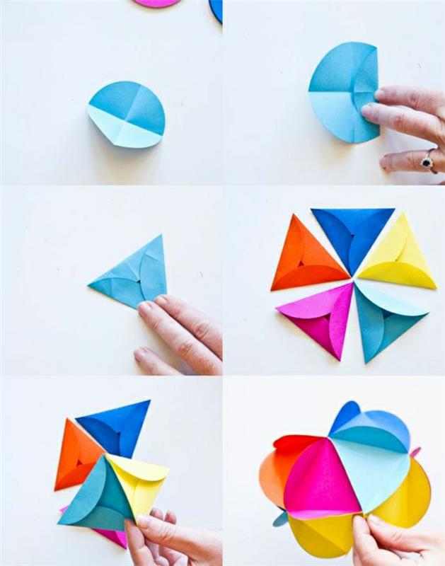 pisane-papir-figure-origami-v-barvnem-papirju-cvet-origami-zložljive-v-papirju