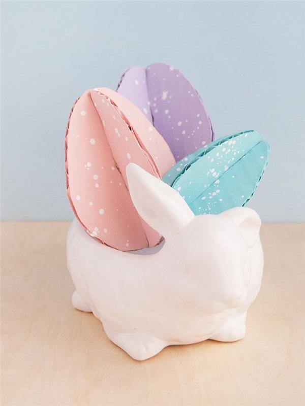 oluklu mukavva yumurtalı tavşan heykelcik 3d paskalya dekoru toparlanma ile kendin yap