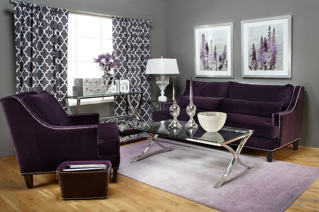 Foteliai violetiniai