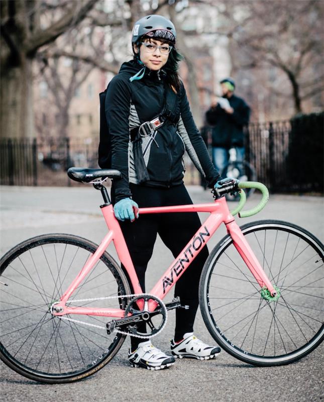Fixie ženski okvir z zobnikom aventon track bike roza fiksno