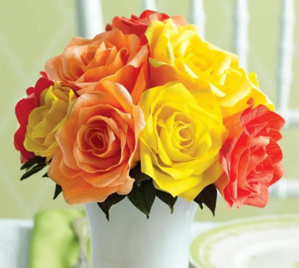 krepon-papir-cvet-šopek-rumene vrtnice