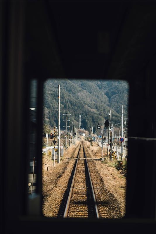 HD ekrano užsklanda „tumblr“ užrakto ekrano užsklanda, skirta šauniems vaikams traukinio vaizdui geležies kietų linijų perspektyvinis vaizdas