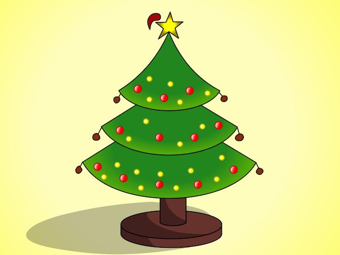 Harika Noel çizimi, Noel ağacı karakalem yazılımı, kendin yapmak için basit fikir çizimi
