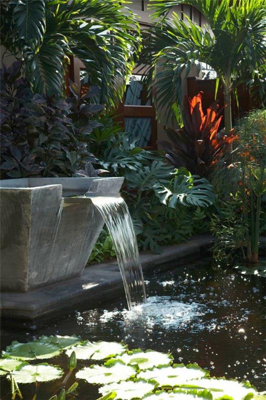 vodnjak-za-ribnik-tropski-vrt-in-vodne rastline