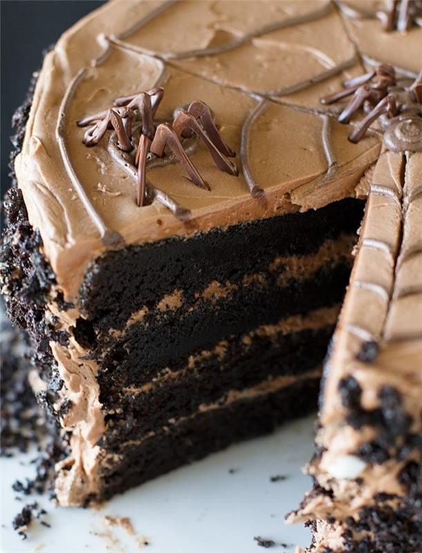 nuostabus-drėgnas-šokoladinis pyragas-šokoladas-Helovino-gimtadienio tortas