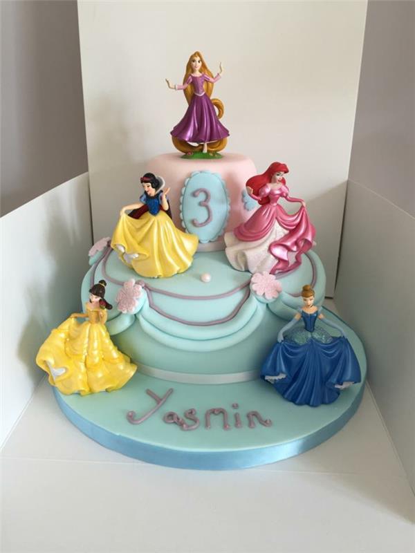 Princesės pyragaičiai Disney princesės pilies gimtadienio tortas