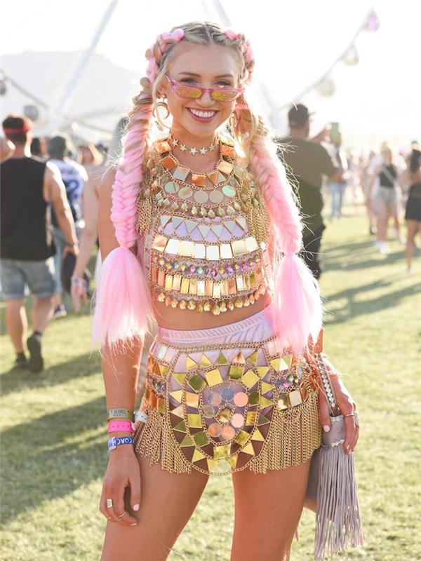 Modern kadın kıyafeti, Coachella festivali, kız karnaval kostümü, güzel karnaval için fikir