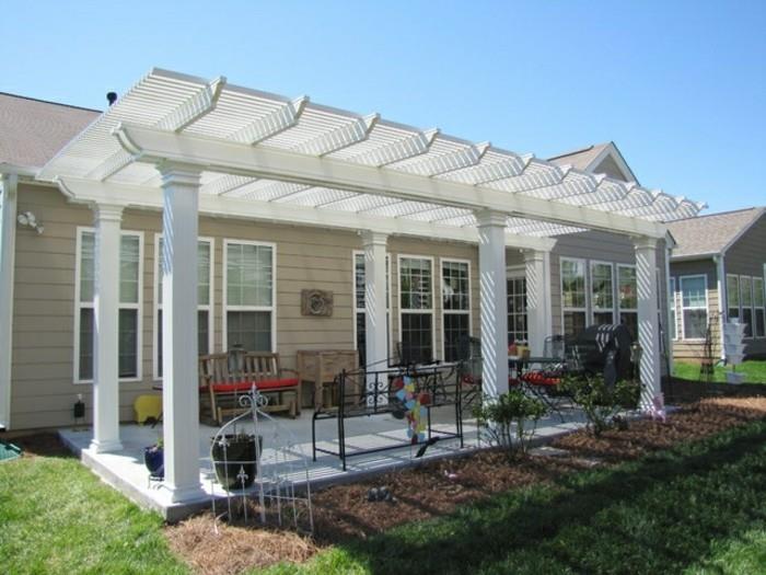 pergola-alüminyum-beyaz tenezzül-çok zarif-ve-ilginç-sadelik-ve-çizgilerin saflığı