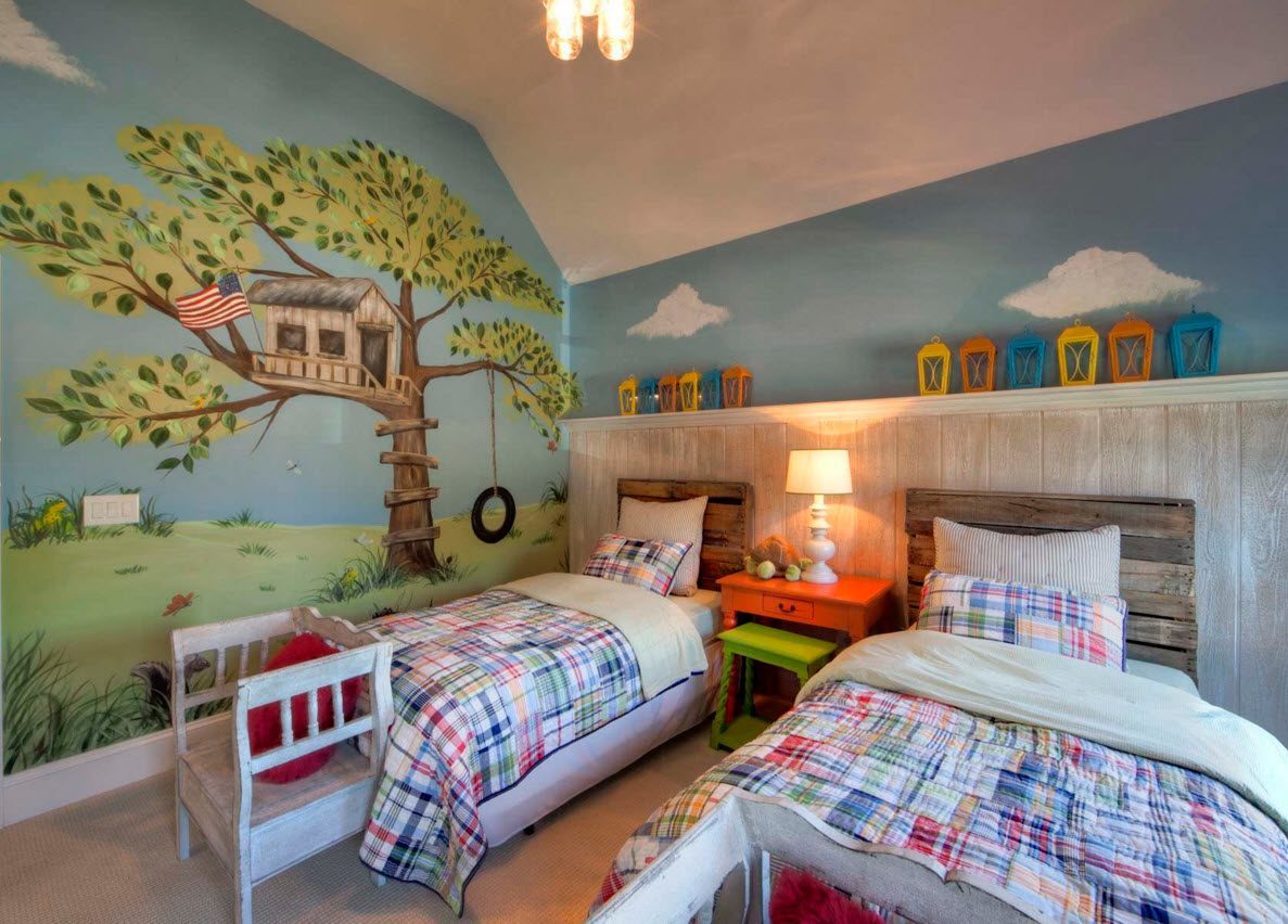 Decoração de uma creche para duas crianças